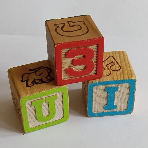 ๐ฏ 10 for $12 / 3 Vintage Toy Wooden Baby Play Blocks - Picture 5 of 6